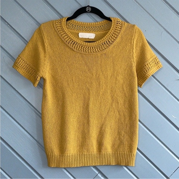 Anthropologie Lattice Sweater T shirt - Picture 4 of 4